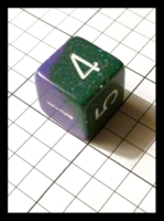 Dice : Dice - 6D - Chessex Half and Half Blue Speckle and Green Speckle with White Numerals - Gen Con Aug 2012